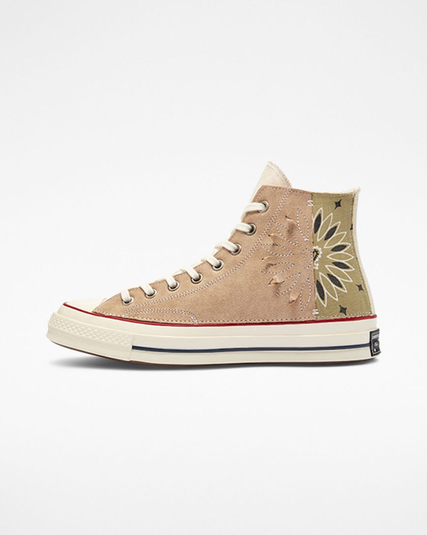 Dámské Boty Vysoké Converse Chuck 70 LTD Paisley Semišové Béžový Hnědé | CZ PBZA23